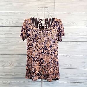 LulaRoe floral print t-shirt women's Size S